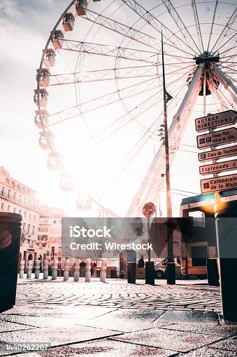 istock Beautiful tall Ferris wheel in Marseille, France with an amazing bright sky 1440262207