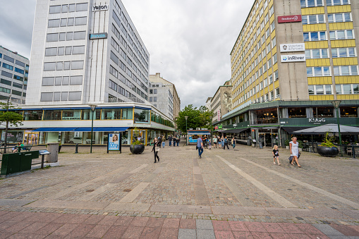 Malmö, Sweden - July 09 2022: View of Södra Tullgatan from Davidshallsbron.