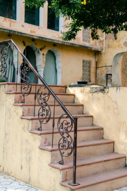 istock Traditional courtyard on the street with stairway 1440264904