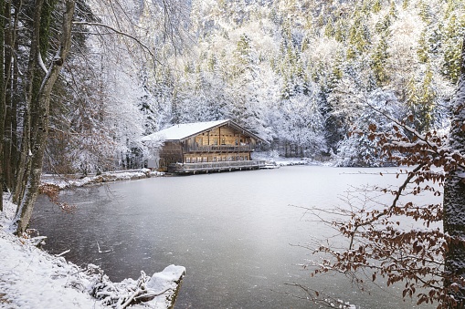 This secluded mountain lake freezes over in the winter and creates magical moments.