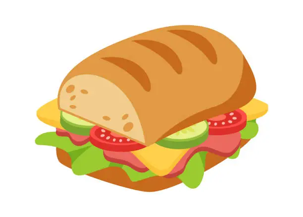 Vector illustration of Big sandwich Food icon. Vector illustration