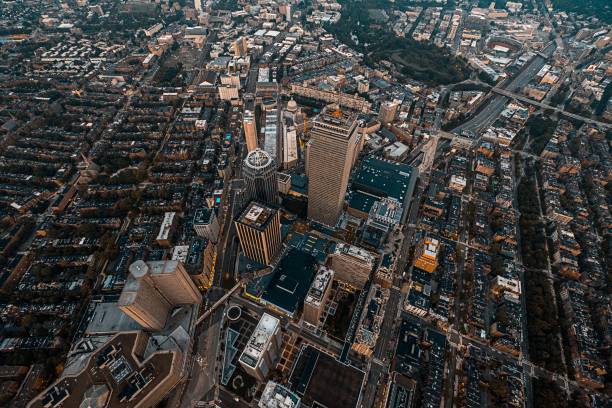 istock Beautiful overhead cityscape shot with a drone 1440272116