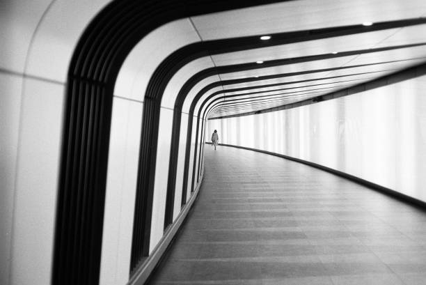 istock Black and white striped tunnel 1440272450