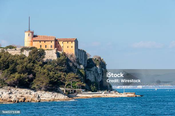 Low Angle Shot Of The Island Sainte Marguerite Cannes In France French Riviera Stock Photo - Download Image Now
