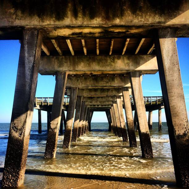 istock Button shot of the sea pier 1440274992