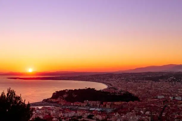 Photo of Cityscape of Nice, France with a view on the Promenade des Anglais and the airport