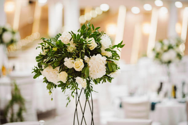 istock Wedding decor with white and green colors 1440278110