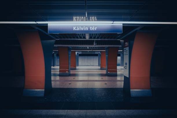 istock Dramatic view of the modern Kalvin ter underground station 1440282594