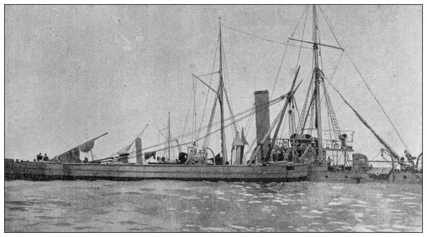 istock Antique image: The great naval battle off Cavite (Manila Bay), Spanish American War 1440288466