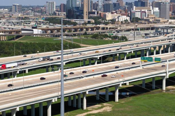istock Freeway Near Downtown Dallas, TX on a Sunny Day 1440289125