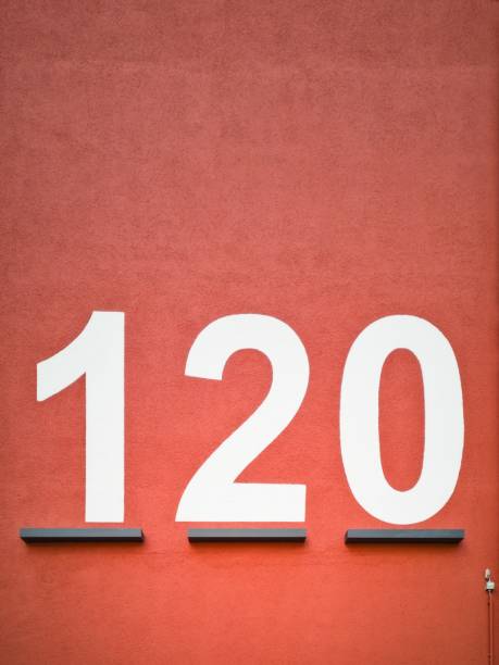 istock Vertical shot of a red surface with the number 120 printed  on it 1440289417