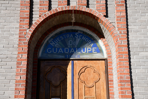 Mogote, CO. USA -November 1, 2022 The Nuestra Senora de Guadelupe Church can be found along Highway 17 near the town of Antonito. The Church serves the Conejos county, Colorado.