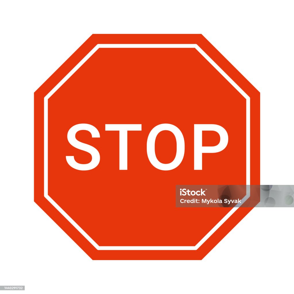 Road Stop Example Vector Stop Road Sign Vector Illustration Stock Illustration - Download Image ...