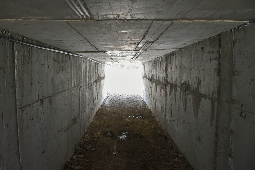 Concrete walkway tunnel