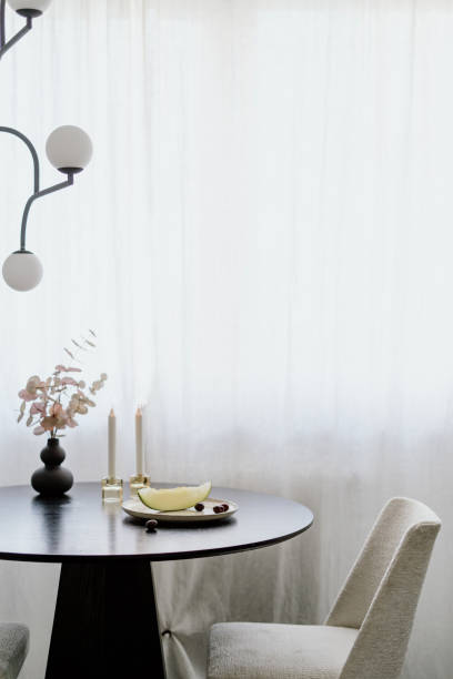 detail of interior for romantic dinner at home