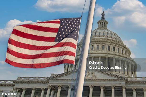 Democrat Politics American Flag Biden Administration Support Stock Photo - Download Image Now