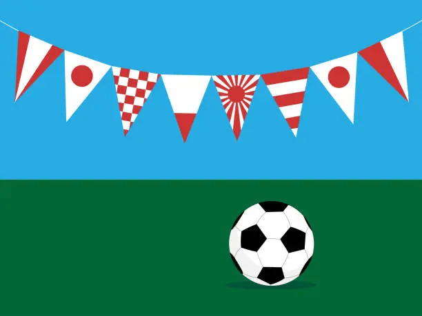 Vector illustration of Japan football
