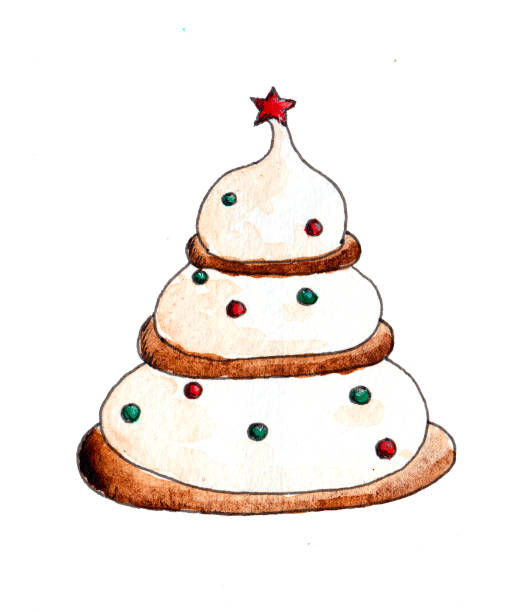 рожденственский пирог - рожденственский подарок stock illustrations