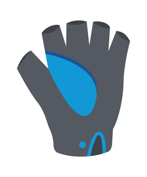Vector illustration of Fingerless fishing glove Warm Clothes. Vector illustration