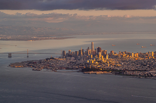 San Francisco Skyline at Sunset Aerial Photography in San Francisco, California, United States