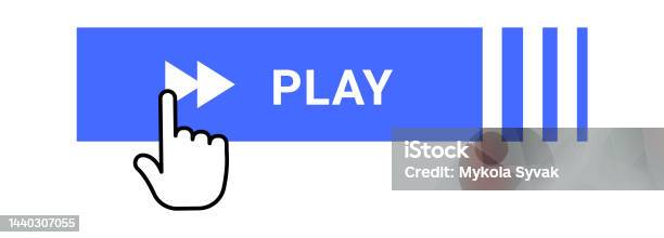 Play Click Button Web Design Element Vector Illustration Stock ...