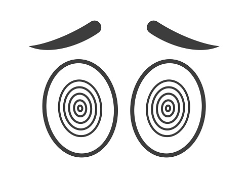 Cartoon hypnotic Eyes. Vector illustration
