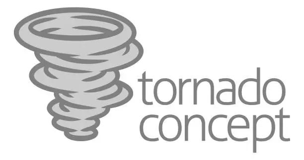 Vector illustration of Tornado Twister Hurricane or Cyclone Icon Concept