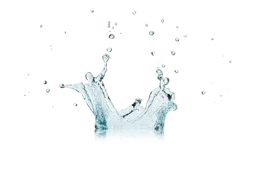 Water spreading isolated on the white background with Clipping Path