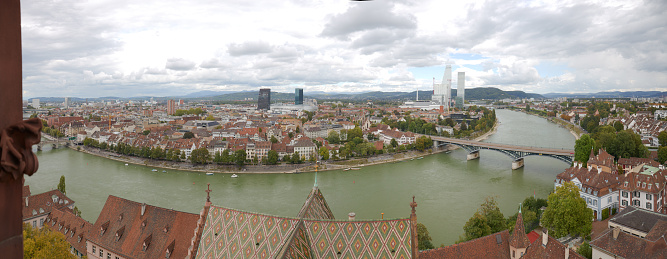 Panoramic view of the city of Basel, Switzerland.