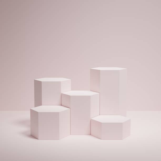 istock 3d rendering display product abstract minimal scene with geometric podium platform. stand for cosmetic products. Stage showcase on pedestal 3d studio. 1440313786