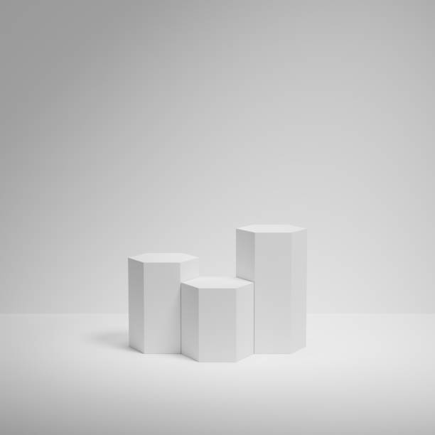 istock 3d rendering display product abstract minimal scene with geometric podium platform. stand for cosmetic products. Stage showcase on pedestal 3d studio. 1440314458