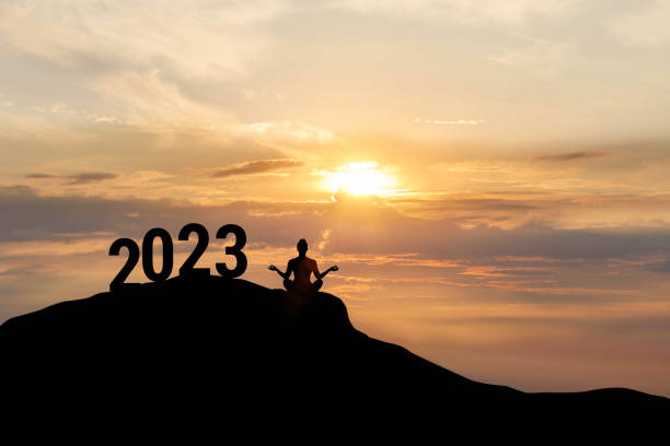 istock 2023 on the mountain and woman meditating. 1440316892