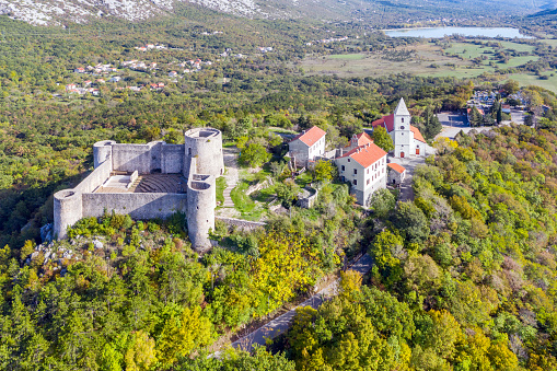 Drivenik, Croatia - October 30, 2022: Drivenik Castle Panorama