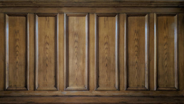 istock Classic wall with vintage brown old wood panels 1440325172