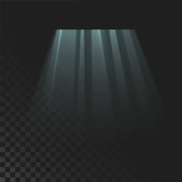 Vector illustration of Air flow on a dark background. Light effect of fresh purified air. Vector illustration