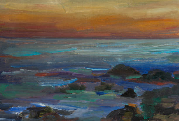 istock Sea stones oil painting. 1440338914