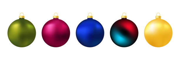 istock Set of Christmas tree balls isolated on white background 1440341600
