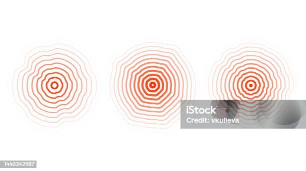 Distorted Rings Red Concentric Ripple Circles Set Sonar Or Sound Wave Distorted Rings ...
