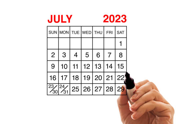 istock 2023 calendar July on white background 1440343016