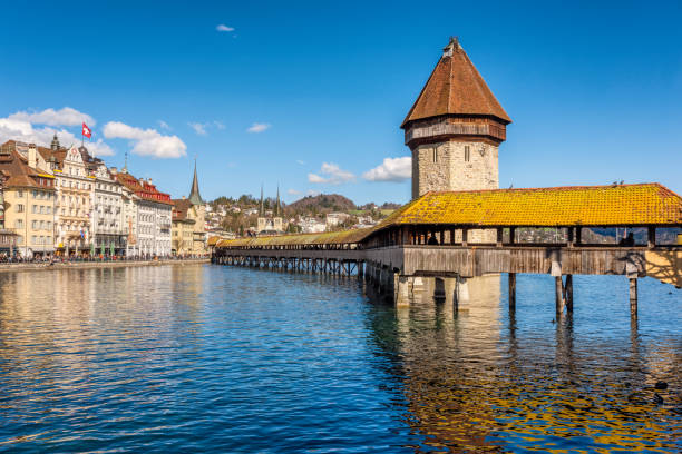 istock Lucerne, Switzerland, Chapel bridge on a sunny day 1440344792