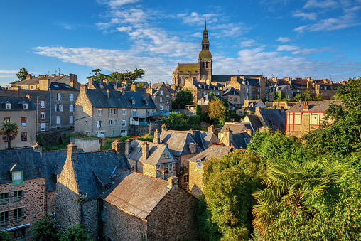 Historical Old town Dinan in Brittany, France