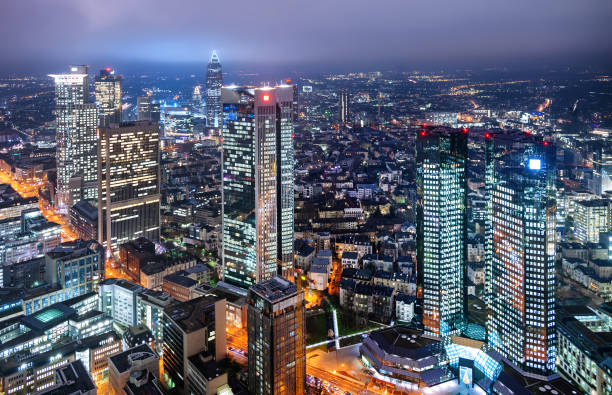 istock Skyscrapers in Frankfurt on Main, Germany, at night 1440345291