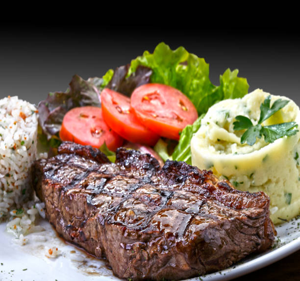 istock Fresh grilled meat. Grilled beef steak 1440345377