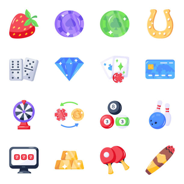 istock Set of Casino Bets Flat Icons 1440346102