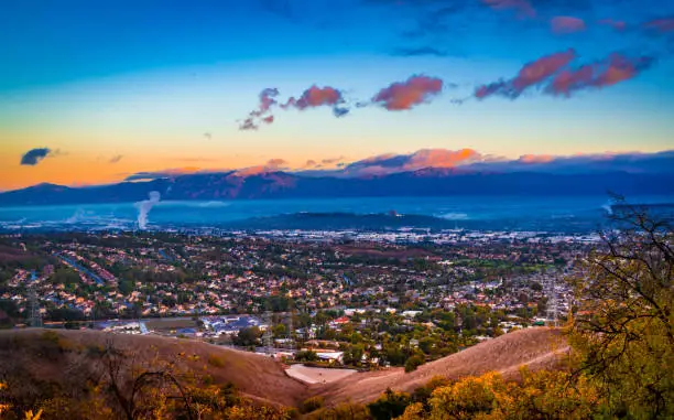 The north Los Angeles cityscape in winter morning after rain is Fantastic.