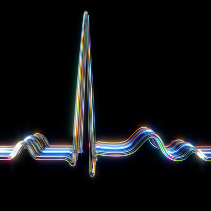 Crystal Electrocardiography on black background
