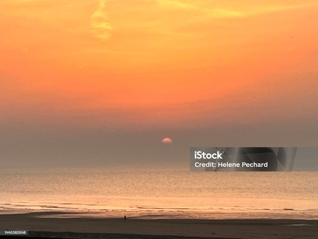 Sunset in Ostend Sunset in Ostend beach Backgrounds Stock Photo