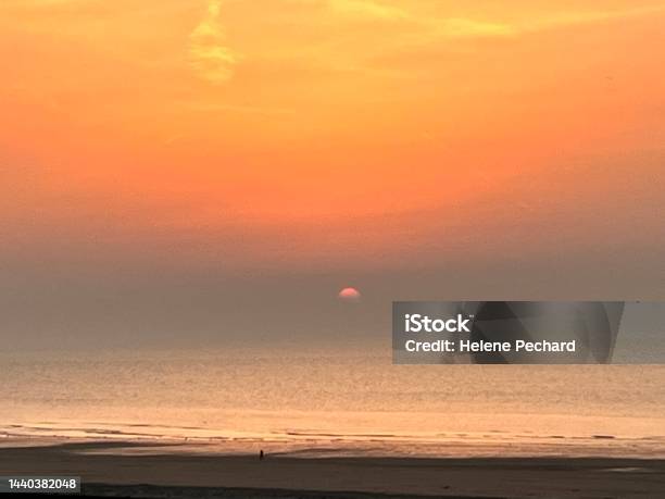 Sunset In Ostend Stock Photo - Download Image Now - Backgrounds, Beach, Belgium