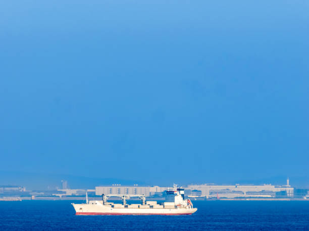 Cargo ship is sailing