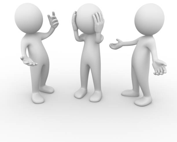 Gestural attitude of a depressed person and assistance of two friends
